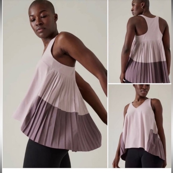 Athleta Swing Forward Pleated Tank Top XL - Picture 1 of 5